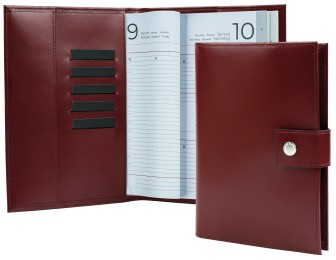 Buchkalender (auswechselbar) DIN A5 für 2026, Cambridge Top Grain Leder, rot